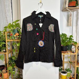 Forla Paris French Designs Y2K Button Down Shirt‎